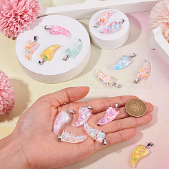 15Pcs Luminous Resin Sequins Pendants&nbsp;RESI-TA0004-20A