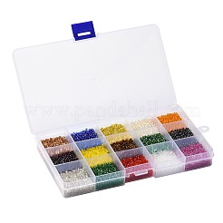 180G 15 Colors Glass Seed Beads&nbsp;SEED-JQ0003-01A-2mm