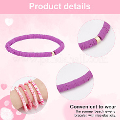 1 Set Handmade Polymer Clay Heishi Surfer Stretch Bracelets Set with CCB Plastic Beaded&nbsp;BJEW-PH0004-30B