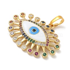 Rack Plating Brass Micro Pave Cubic Zirconia with Enamel Pendants&nbsp;KK-G515-46G