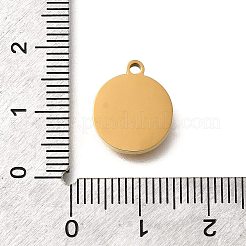 304 Stainless Steel Flat Round Hexagon Pendants&nbsp;STAS-Q348-32G