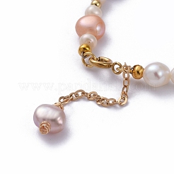 Natural Baroque Pearl Keshi Pearl Beaded Bracelets&nbsp;BJEW-JB05266-03
