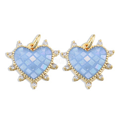 Brass Micro Pave Clear Cubic Zirconia Pendants&nbsp;KK-N227-99B