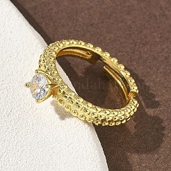 Brass Micro Pave Clear Cubic Zirconia Finger Rings&nbsp;RJEW-G364-02G