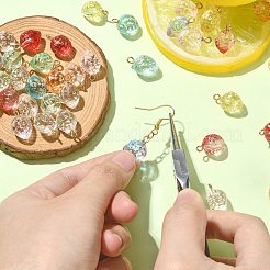 50Pcs Transparent Spray Painted Glass Pendants&nbsp;GLAA-CJ0002-23