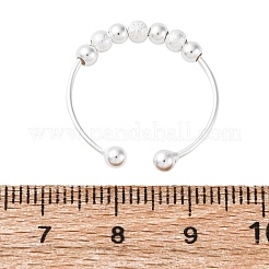 Rotatable 925 Sterling Silver Open Cuff Rings&nbsp;RJEW-S624-06S