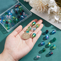50Pcs 5 Colors Painted Acrylic Beads&nbsp;OACR-NB0001-47