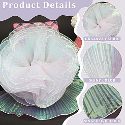 Polyester Gradient Pleated Lotus Leaf Lace Fabric&nbsp;DIY-WH0502-24A