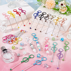 42Pcs 21 Colors Alloy Bar Beadable Keychain for Jewelry Making DIY Crafts&nbsp;DIY-WA0001-14