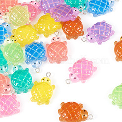 32Pcs 8 Colors Gradient Color & Luminous Opaque Resin Pendants&nbsp;RESI-TA0003-64