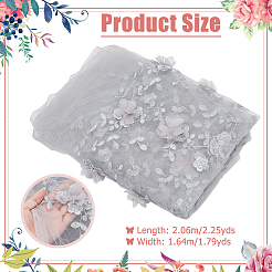 Flower Pattern Polyester Embroidery Fabric&nbsp;DIY-WH0888-486A