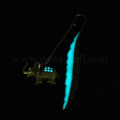 Luminous Alloy Feather Bookmarks&nbsp;AJEW-WH0166-43AB