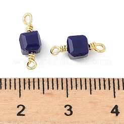 Glass Faceted Cube Connector Charms&nbsp;KK-C097-10G-02