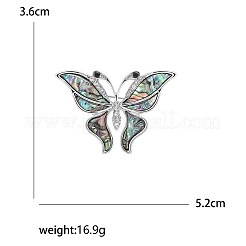 Butterfly Abalone Shell/Paua Shell Brooch Pins&nbsp;PW-WG1F80C-01