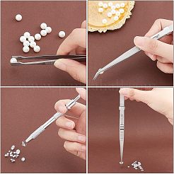 4Pcs 4 Style Stainless Steel Tweezers & 4-Claw Pick up Tool for Small Parts Pickup&nbsp;STAS-UN0039-16