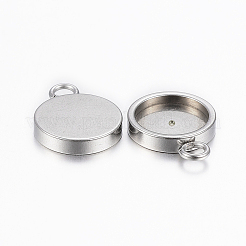 Tarnish Resistant 304 Stainless Steel Pendant Cabochon Settings&nbsp;STAS-K155-18P