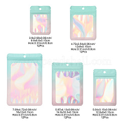 60Pcs 5 Styles Rectangle Glitter Holographic PVC Resealable Packaging Bags&nbsp;ABAG-FS0001-14B