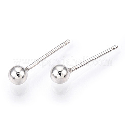 925 Sterling Silver Round Ball Stud Earrings&nbsp;STER-T005-01D