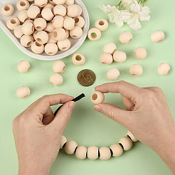 Natural Unfinished Wood Beads&nbsp;WOOD-PA0001-16B