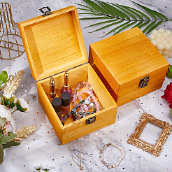 2Pcs Wooden Flip Cover Storage Boxes&nbsp;WOCR-DC0001-05