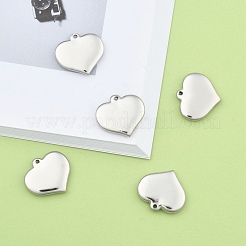 Tarnish Resistant 304 Stainless Steel Stamping Blank Tag Heart Pendants&nbsp;STAS-R063-02