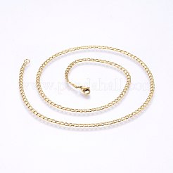 304 Stainless Steel Curb Chain Necklaces&nbsp;MAK-L015-30B