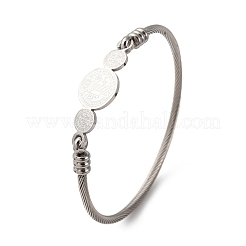 Religion 304 Stainless Steel Bangles for Women&nbsp;BJEW-K280-01P