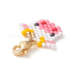 Handmade Loom Pattern Seed Beads Pendants Decoration&nbsp;HJEW-MZ00016-03
