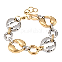 304 Stainless Steel Two Tone Chain Bracelets&nbsp;BJEW-P381-01A-A
