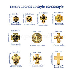 100Pcs 10 Style Tibetan Style Zinc Alloy Beads&nbsp;FIND-CD0001-38