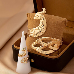 Peacock Alloy Cuff Bangles & Cuff Rings Sets&nbsp;FS-WG082E5-01