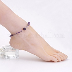 Natural Gemstone Chip Anklets&nbsp;X-AJEW-AN00177