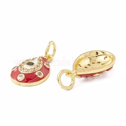 Rack Plating Brass Micro Pave Cubic Zirconia Pendants&nbsp;KK-H428-03G