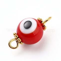 Golden Plated Handmade Lampwork link Connectors&nbsp;PALLOY-JF00543