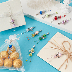 20Pcs 10 Colors Angel ABS Plastic Pearl & Acrylic & Alloy Pendant Decorations&nbsp;HJEW-PH02228