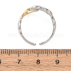 304 Stainless Steel Open Cuff Rings for Women&nbsp;RJEW-K321-01D