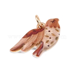 Brass Enamel Pendants&nbsp;ENAM-I087-03B