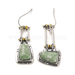 Trapezoid Synthetic Turquoise Dangle Earrings&nbsp;EJEW-G370-01AS