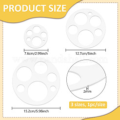 3Pcs Geometric Acrylic Drawing Painting Stencils&nbsp;AJEW-BC0009-45B
