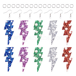 DIY Imitation Leather Lightning Bolt Dangle Earring Making Kits&nbsp;DIY-TA0010-70A