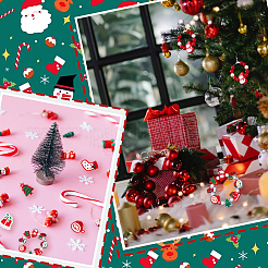 48Pcs 12 Styles Christmas Decorations Theme Opaque Acrylic Bead with Enamel&nbsp;OACR-PA0001-29