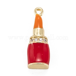 Brass Micro Pave Clear Cubic Zirconia Pendants&nbsp;KK-K255-16G