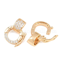 Brass Micro Pave Clear Cubic Zirconia Twister Clasp&nbsp;CU-CBA7BFE-04G