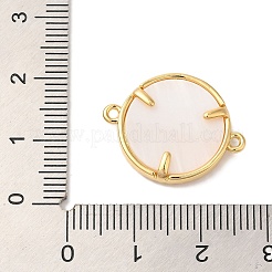 Rack Plating Brass Micro Pave Clear Cubic Zirconia Fe Connector Charms&nbsp;X-KK-L220-003G-02