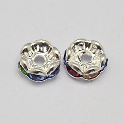 Rondelle Wave Brass Rhinestone Spacer Beads&nbsp;RB-D307-01
