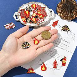 30Pcs 6 Styles Firefighting Theme Alloy Enamel Pendants&nbsp;ENAM-CJ0007-23