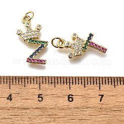 26Pcs Brass Micro Pave Cubic Zirconia Pendants&nbsp;KK-R218-09G