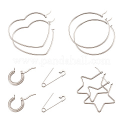 201 Stainless Steel Hoop Earrings Sets&nbsp;EJEW-PJ0001-02