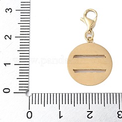 304 Stainless Steel Rhinestone Flat Round Pendant Decoration&nbsp;STAS-S165-36G