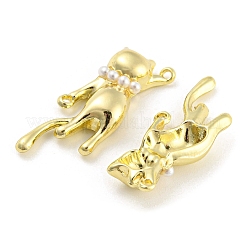 Alloy Connector Charms with ABS Plastic Imitation Pearl&nbsp;FIND-G062-08G